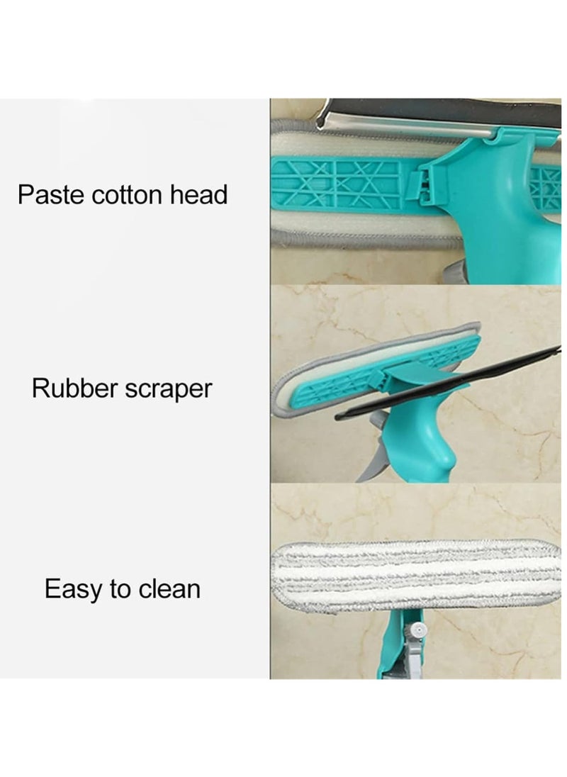 Generic - Multifunction Window Cleaner Tool, 4 in 1 Kit with Spray Bottle, Squeegee, and Microfiber Washer Head - Home Glass Refillable Bottle Built-in Squeegee, Scrub Pad Spray - Image 1