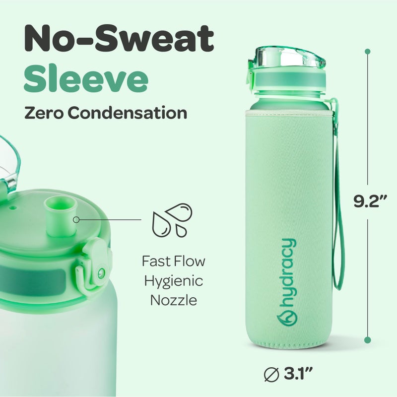 Hydracy Water Bottle with Time Marker -Large 32 oz BPA Free Water Bottle & No Sweat Sleeve -Leak Proof Gym Bottle with Fruit Infuser Strainer & Times to Drink -Ideal for Fitness Sports & Outdoors - Image 5