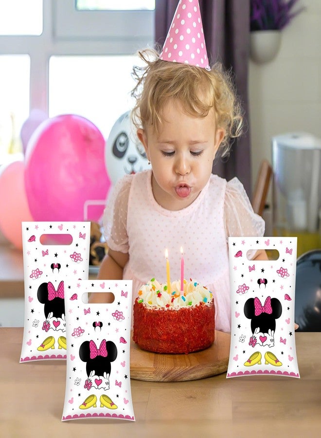 Reyoust 50 Pieces Pink Mouse Small Party Favor Bags Cute Mouse Head Birthday Plastic Gift Treat Bags for Kids Girls Pink Birthday Candy Snack Bag Baby Shower Party Supplies - Image 4
