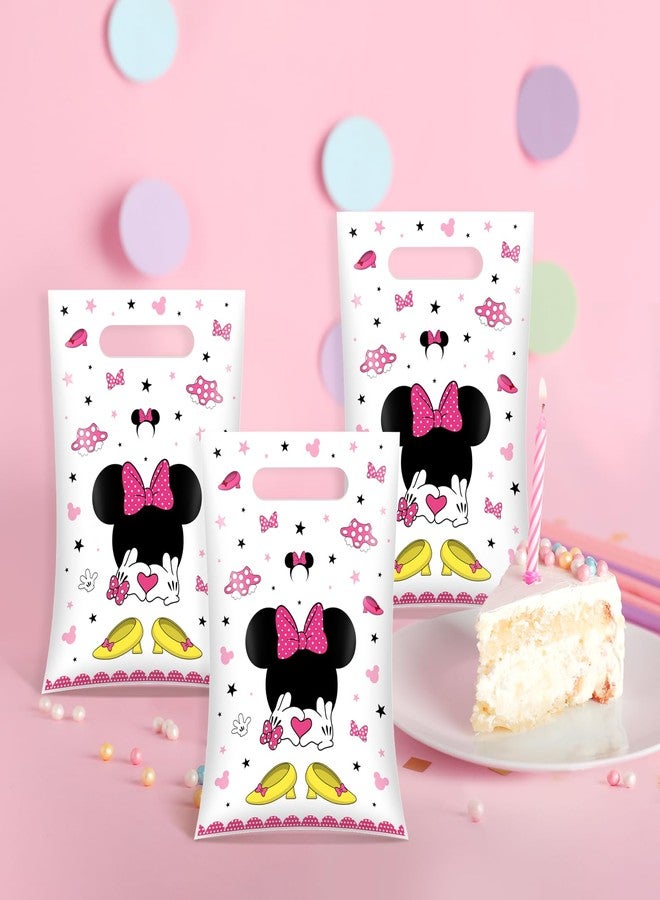 Reyoust 50 Pieces Pink Mouse Small Party Favor Bags Cute Mouse Head Birthday Plastic Gift Treat Bags for Kids Girls Pink Birthday Candy Snack Bag Baby Shower Party Supplies - Image 5