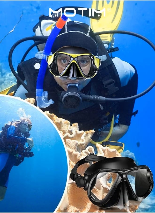 Motim 2PCS Diving Mask Adult Swimming Snorkel Mask Clear View Swimming Goggles with Nose Cover Anti Fog Swim Mask Tempered Glass Snorkeling Goggles for Diving Swimming  - Image 4