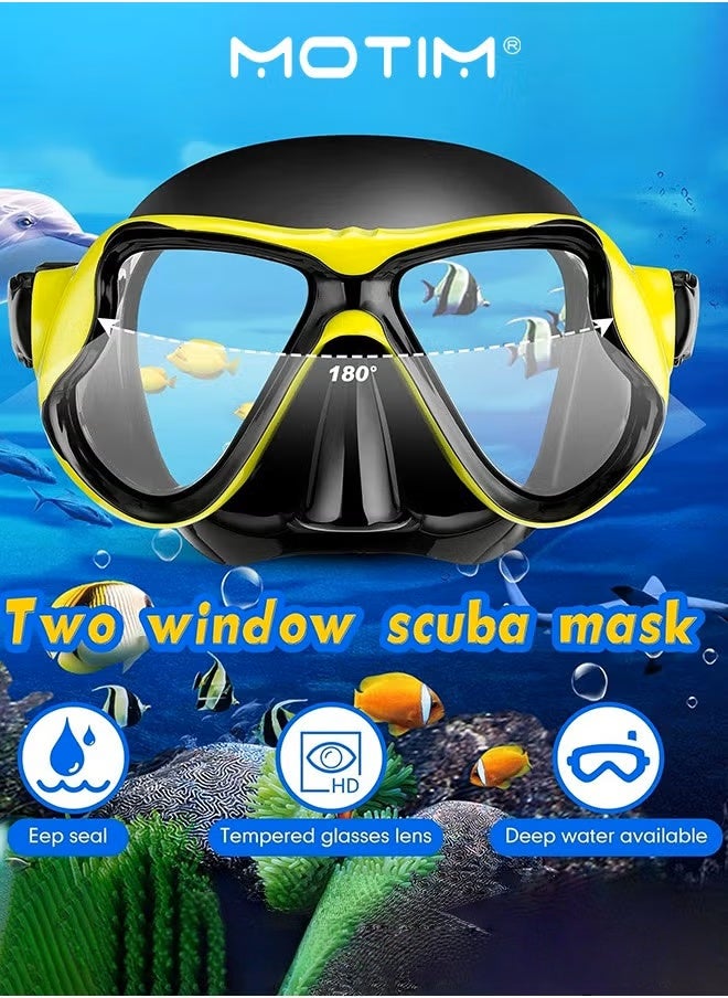Motim 2PCS Diving Mask Adult Swimming Snorkel Mask Clear View Swimming Goggles with Nose Cover Anti Fog Swim Mask Tempered Glass Snorkeling Goggles for Diving Swimming  - Image 5