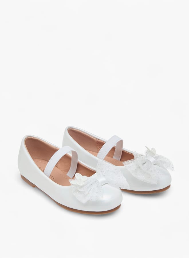 Flora Bella By Shoexpress Girls Bow Detail Ballerinas With Slip On Closure  - Image 2
