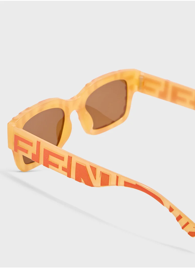 Ginger Stripe Detail Wayfarer Sunglasses