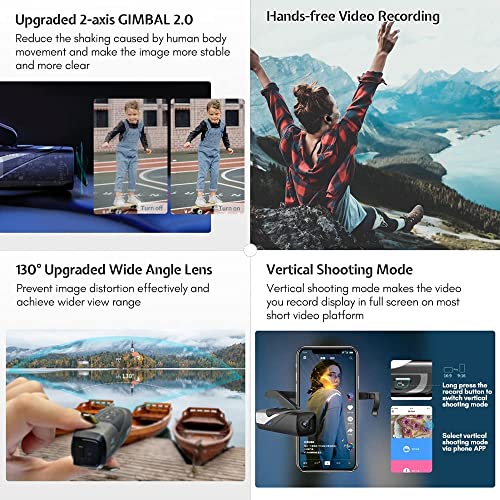 ORDRO EP8 4K Camcorder, Head-Mounted Video Camera for Vlog with 2-Axis Gimbal Stabilizer, 60FPS Vlog Hands Free Wearable Camera, Auto Focus, Wi-Fi APP Control, Remote Control - Image 3