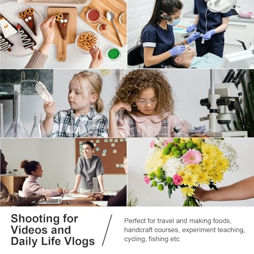 ORDRO EP8 4K Camcorder, Head-Mounted Video Camera for Vlog with 2-Axis Gimbal Stabilizer, 60FPS Vlog Hands Free Wearable Camera, Auto Focus, Wi-Fi APP Control, Remote Control - Image 4