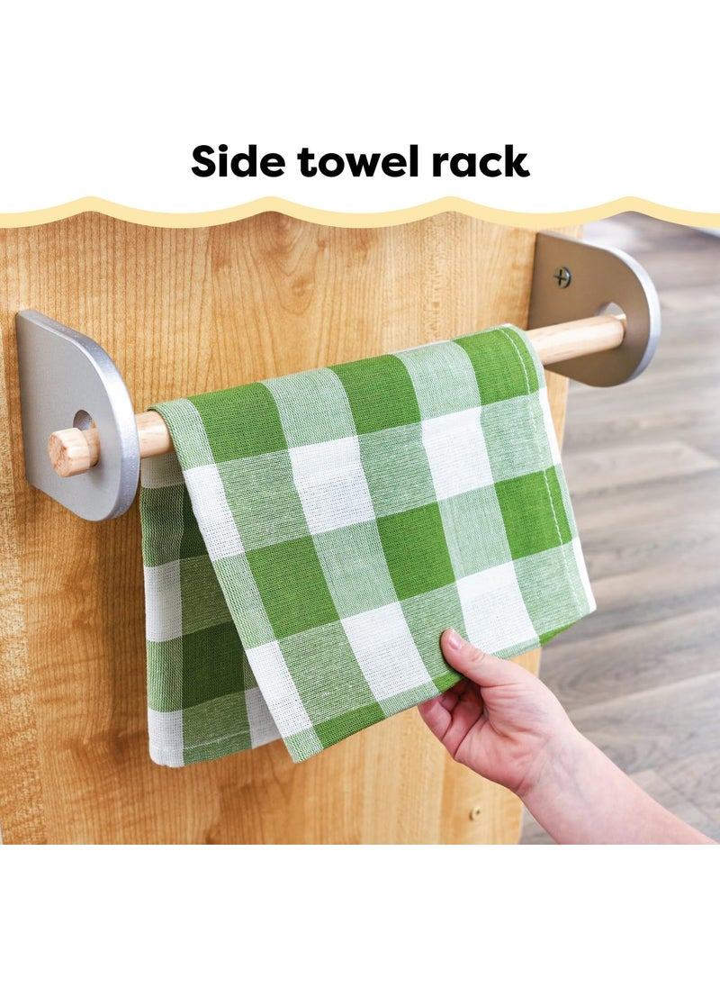 KidKraft KidKraft Uptown Natural Wooden Play Kitchen with Play Phone Chalkboard  Towel Rack Gift for Ages 3  - Image 5