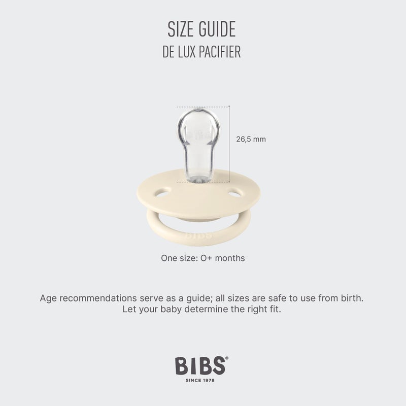 BIBS De Lux Liberty Soother 2-Pack, BPA Free Dummy Pacifier, Round Nipple. Silicone, Made in Denmark, OneSize (0-36 Months), Capel Sage - Image 3