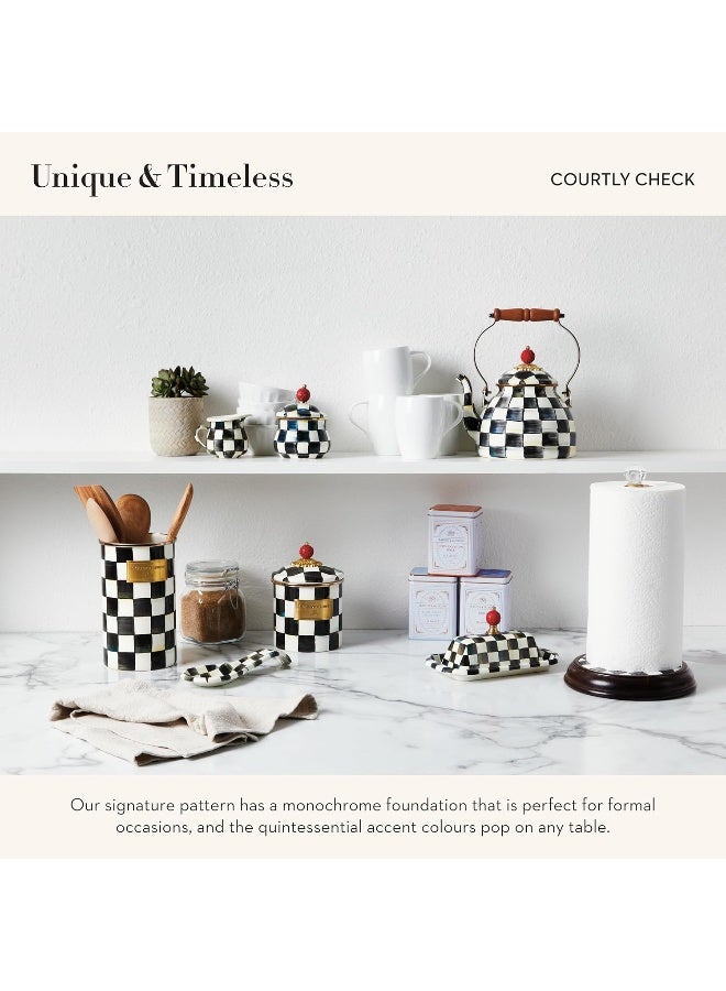 MacKenzie-Childs Courtly Check Canister with Lid, Sugar, Coffee, or Flour Container, Large - Image 3