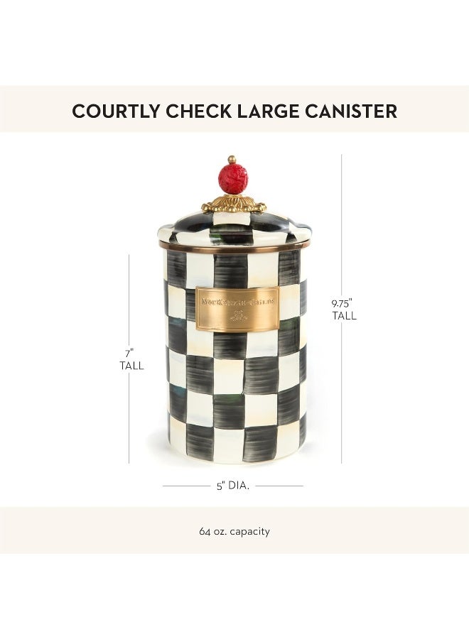 MacKenzie-Childs Courtly Check Canister with Lid, Sugar, Coffee, or Flour Container, Large - Image 4