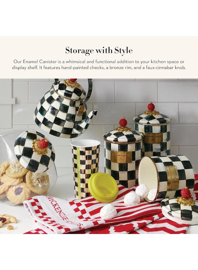 MacKenzie-Childs Courtly Check Canister with Lid, Sugar, Coffee, or Flour Container, Large - Image 2