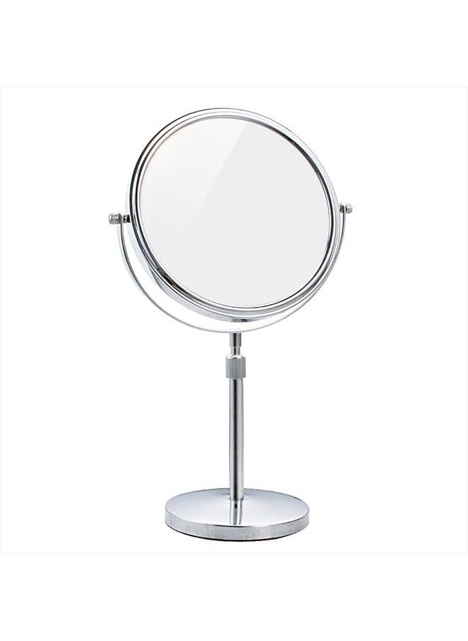 Nicesail Tabletop Makeup Mirror 8 Inch Double-Sided with 7X Magnification, Freestanding Mirror with Pedestal for Shaving, Height Adjustable Chrome Finish (8 Inch, 7X)  - Image 1