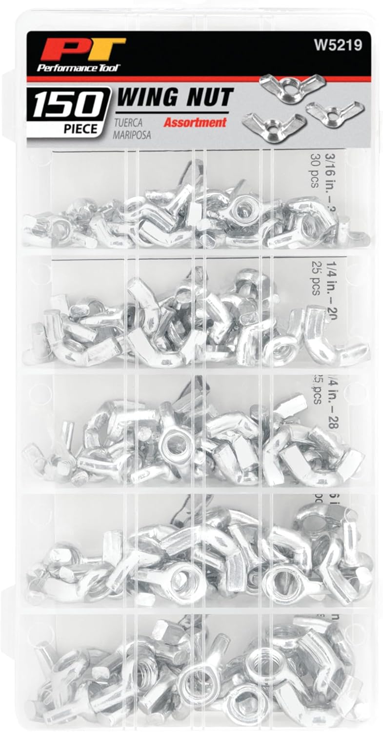 Performance Tool W5219 150pc Wing Nut Assortment With Case - Image 5