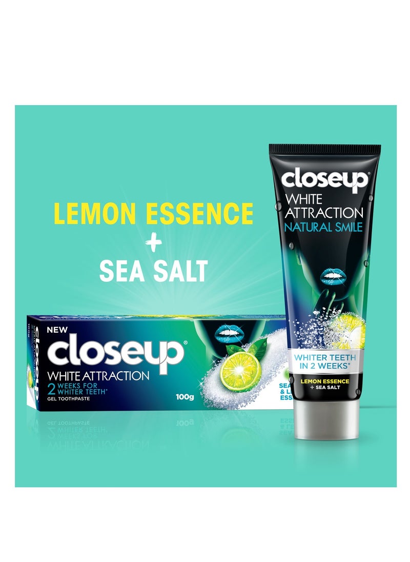 Closeup - White Attraction Gel Toothpaste Lemon Essence And Sea Salt Pack Of 2 - Image 1