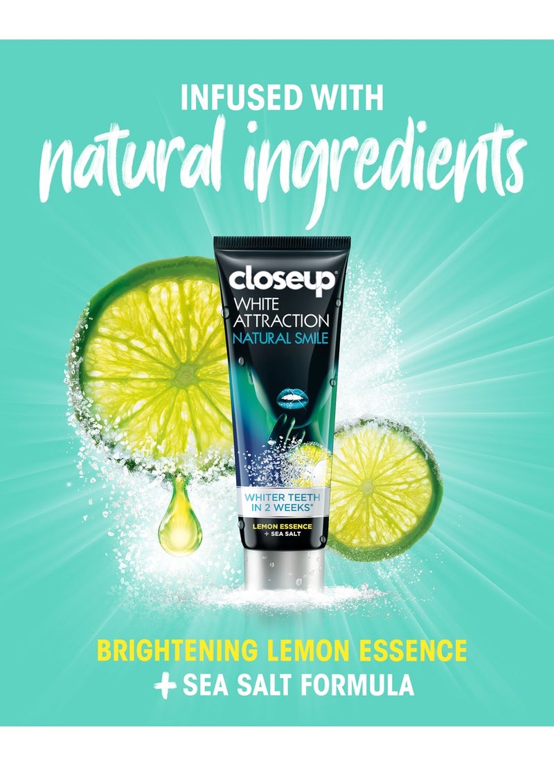 Closeup - White Attraction Gel Toothpaste Lemon Essence And Sea Salt Pack Of 2 - Image 1