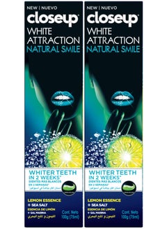 White Attraction Gel Toothpaste Lemon Essence And Sea Salt Pack Of 2