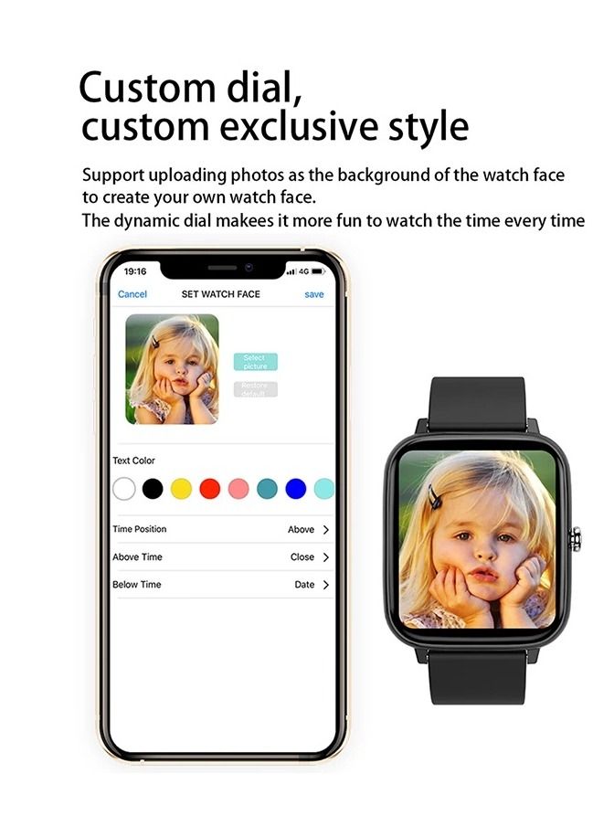 AROAQ P6 Smart Watch Women Men Fitness Tracker Heart Rate Bluetooth Call Waterproof Bracelet Wristband For Android IOS - Image 3