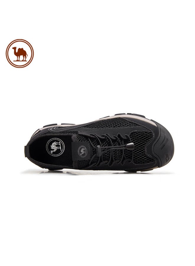CAMELJEANS Camel Men's Outdoor Soft Bulletproof Hiking Shoes With Mesh Breathable Casual Shoes P14m379003 Black 41 - Image 4