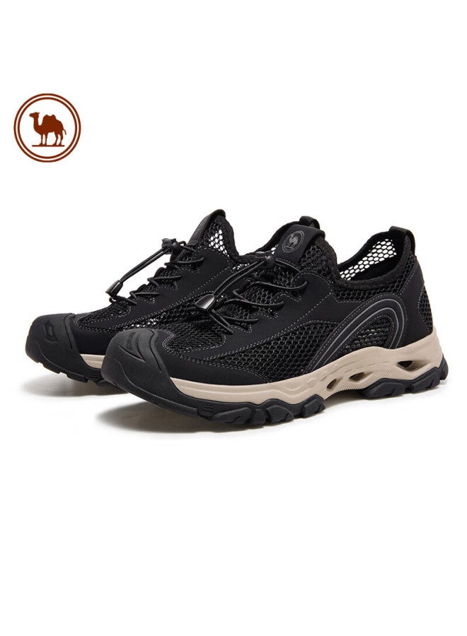 CAMELJEANS Camel Men's Outdoor Soft Bulletproof Hiking Shoes With Mesh Breathable Casual Shoes P14m379003 Black 41 - Image 5
