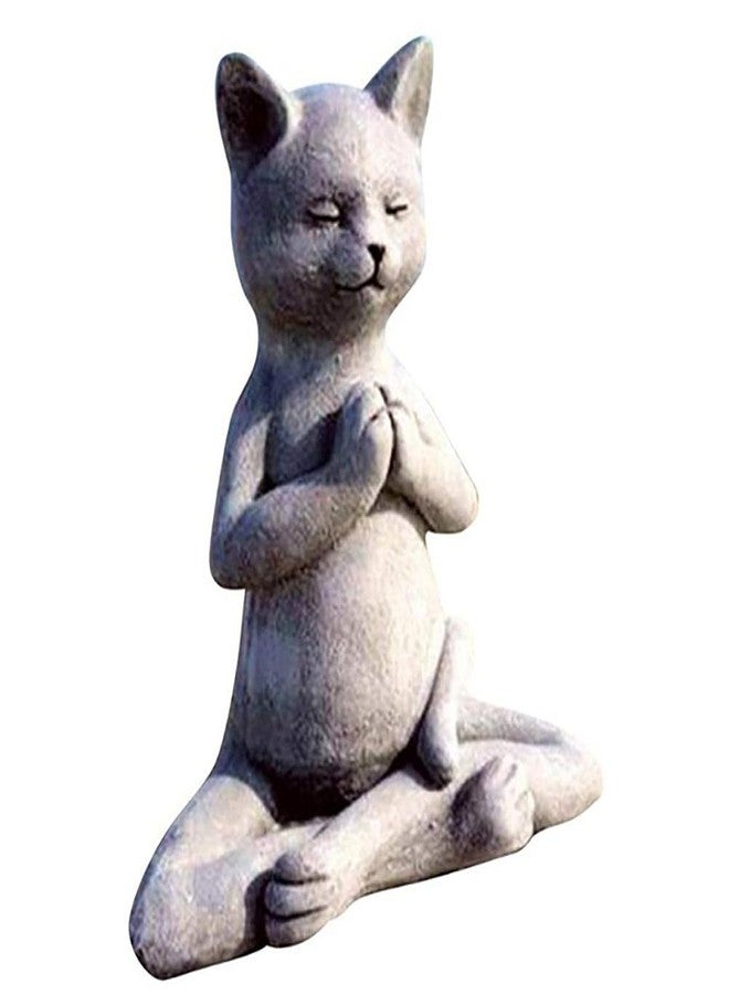 Mrisata Yoga Cat Meditating Cat Statue Buddha Zen Figurine Art Statue Sculptures Ornament, Resin Meditation Decorative Sculpture Decoration for Indoor Outdoor Home Patio Yard Lawn Garden Decor - Image 1