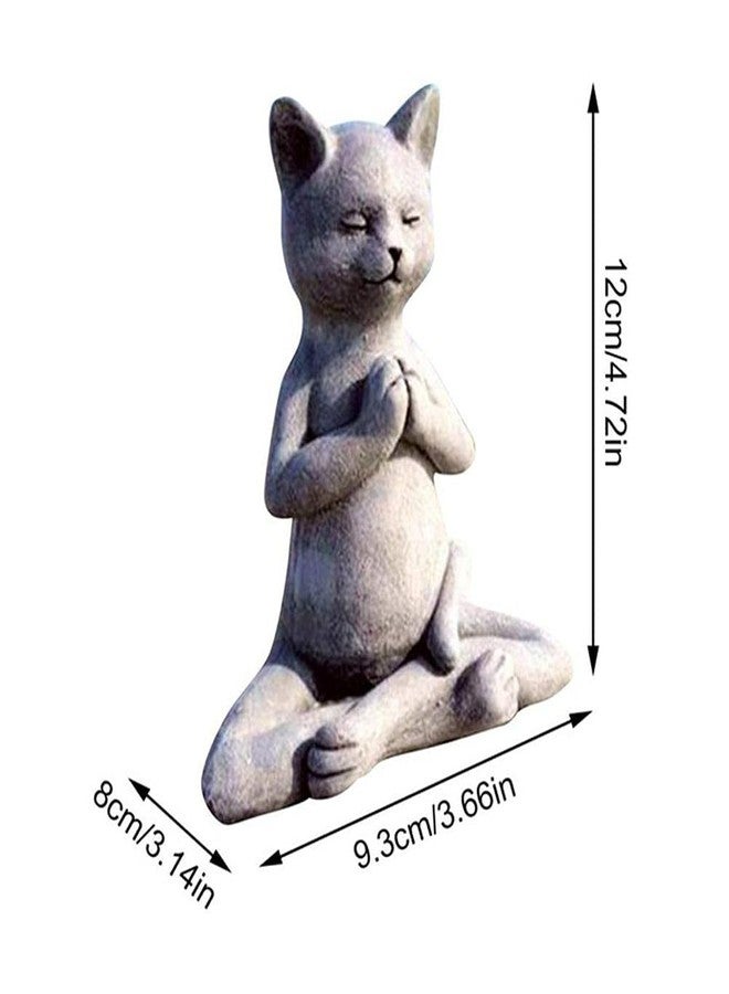 Mrisata Yoga Cat Meditating Cat Statue Buddha Zen Figurine Art Statue Sculptures Ornament, Resin Meditation Decorative Sculpture Decoration for Indoor Outdoor Home Patio Yard Lawn Garden Decor - Image 4