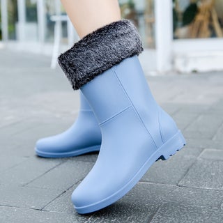 Fashionable Mid-Calf Rain Boots Women Blue fleece-lined of 2268 cylinder - pzsku/Z875CD49FB2BDAE5CA980Z/45/1746210129/c3b4c63a-809a-4926-9b29-02cc45022205
