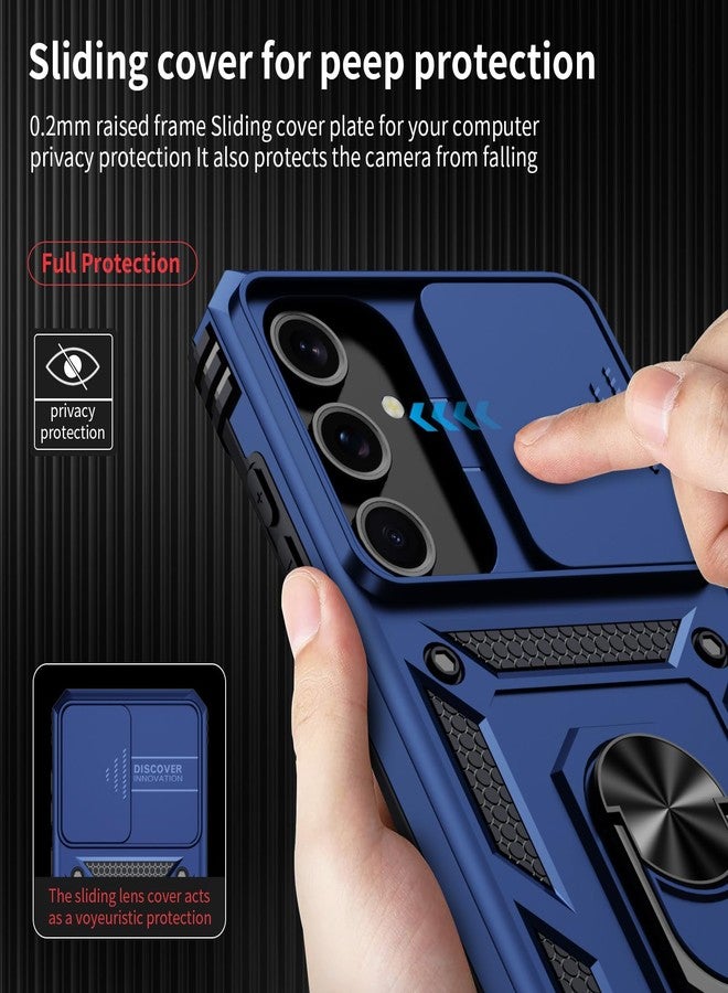 Weycolor for Samsung Galaxy S23 Plus Case with Camera Lens Cover, 10 FT Military Grade Drop Protection, Magnetic Ring Holder Kickstand Protective Phone Case, Navy Blue - Image 3