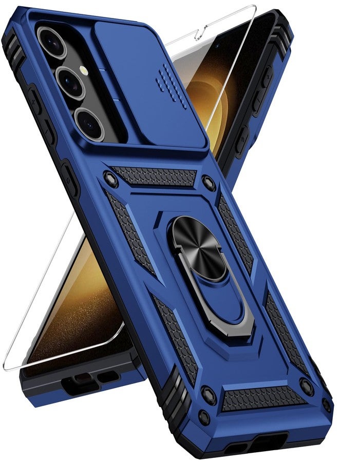 Weycolor for Samsung Galaxy S23 Plus Case with Camera Lens Cover, 10 FT Military Grade Drop Protection, Magnetic Ring Holder Kickstand Protective Phone Case, Navy Blue - Image 1