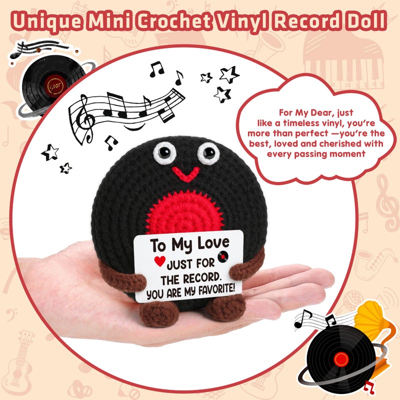 BVXFR Anniversary Boyfriend Husband Gifts for Men Couples, Easter Basket Essentials Stuffers for Men Fathers Day Birthday Gift for Him, To My Love Gift for Her Girlfriend Wife, Handmade Crochet Vinyl Record - Image 3