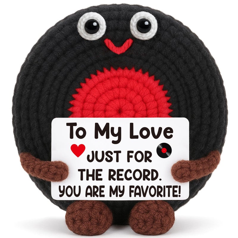 BVXFR Anniversary Boyfriend Husband Gifts for Men Couples, Easter Basket Essentials Stuffers for Men Fathers Day Birthday Gift for Him, To My Love Gift for Her Girlfriend Wife, Handmade Crochet Vinyl Record - Image 1