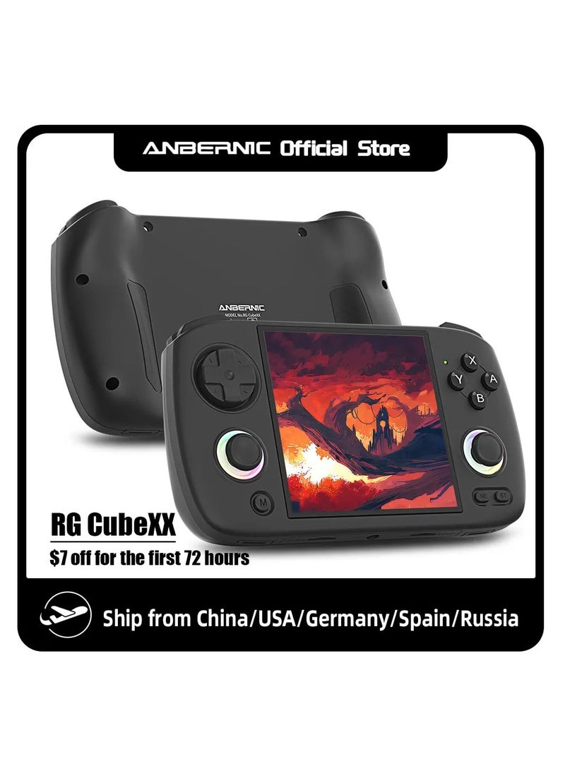 ANBERNIC  RG CubeXX Retro Handheld Game Console 3.95 Inch IPS Screen Linux System Built In 128G TF Card 5056 Games Support HDMI TV Output 5G WiFi Bluetooth 4.2 (Black) - Image 3