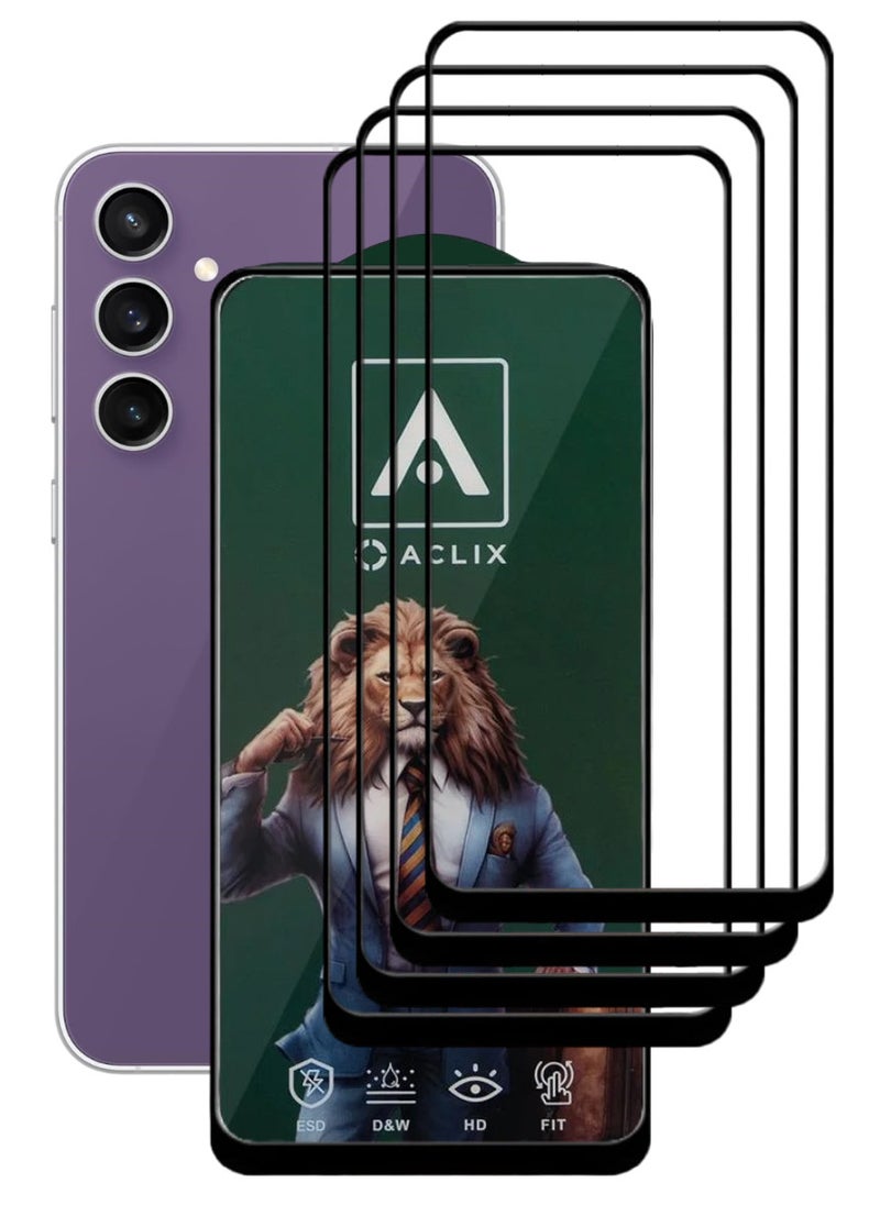 ACLIX 4 Pieces Antistatic ESD Dustproof Premium Quality High Definition Tempered Glass Screen Protector Designed For Samsung Galaxy S23 FE - Image 1