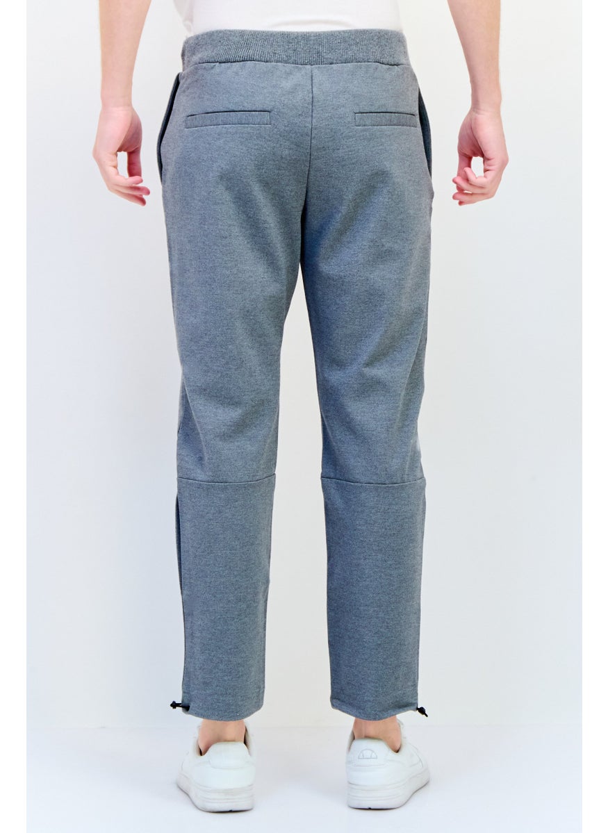 Selected Homme Men Cuffed Fit Brand Logo Sweatpants, Grey  - Image 3