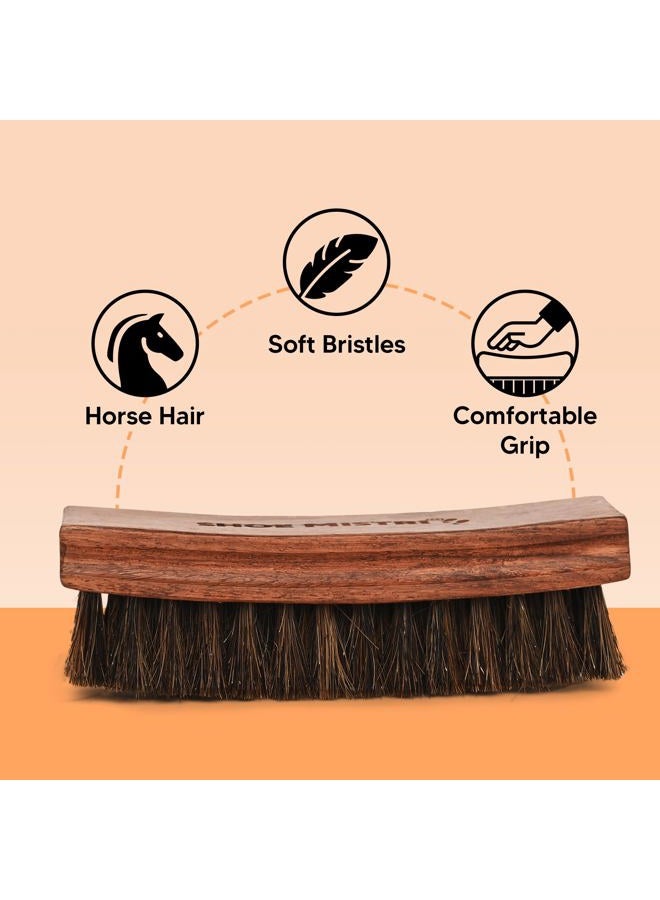 Shoe mistri Shoe Brush - Horsehair Curved, Shoe Buffing Shinning Dusting Brush, Shoe Polish Brush - Concave Handle for Premium Grip - Suitable for Brushing, Polishing, Buffing and Shining - Image 4