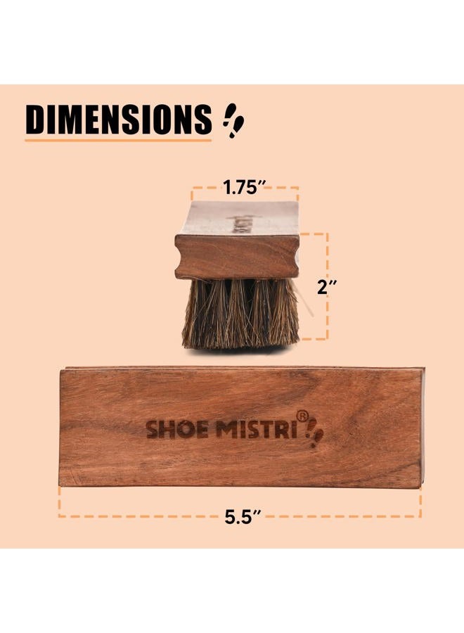 Shoe mistri Shoe Brush - Horsehair Curved, Shoe Buffing Shinning Dusting Brush, Shoe Polish Brush - Concave Handle for Premium Grip - Suitable for Brushing, Polishing, Buffing and Shining - Image 5