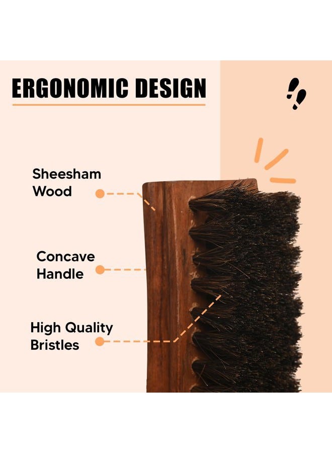 Shoe mistri Shoe Brush - Horsehair Curved, Shoe Buffing Shinning Dusting Brush, Shoe Polish Brush - Concave Handle for Premium Grip - Suitable for Brushing, Polishing, Buffing and Shining - Image 3