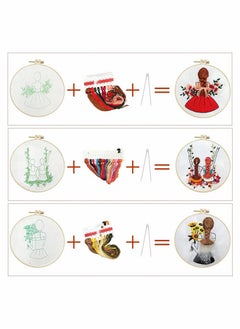 Excefore Embroidery, Embroidery Starter Kits for Adults Beginners with Stamped Pattern, Pack Include Embroidery Floss and Stamped fabric and Needles and Bamboo Hoop, Scissors  - Image 5