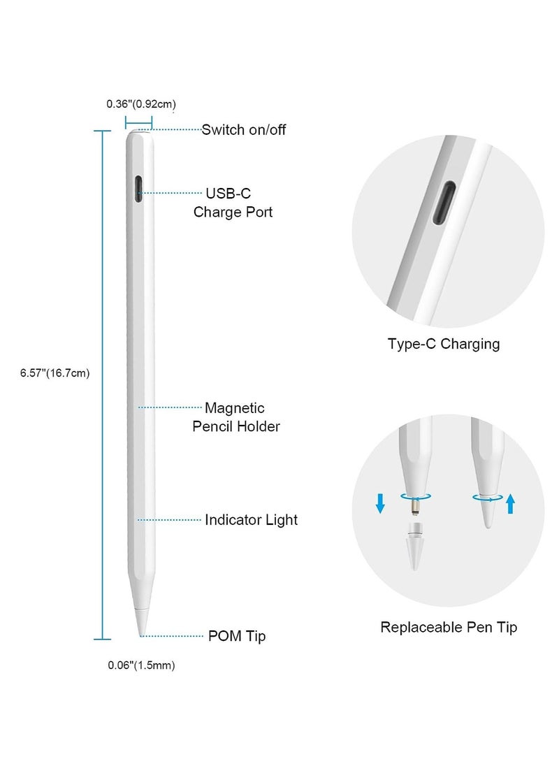 ELTRAZONE Pencil for iPad, Palm Rejection Stylus Pen Rechargeable Ultra High Precision & Sensitivity Compatible with iPad 2018~2023(iPad 10/9/8/7/6, iPad Pro/iPad mini/iPad Air)  - Image 4