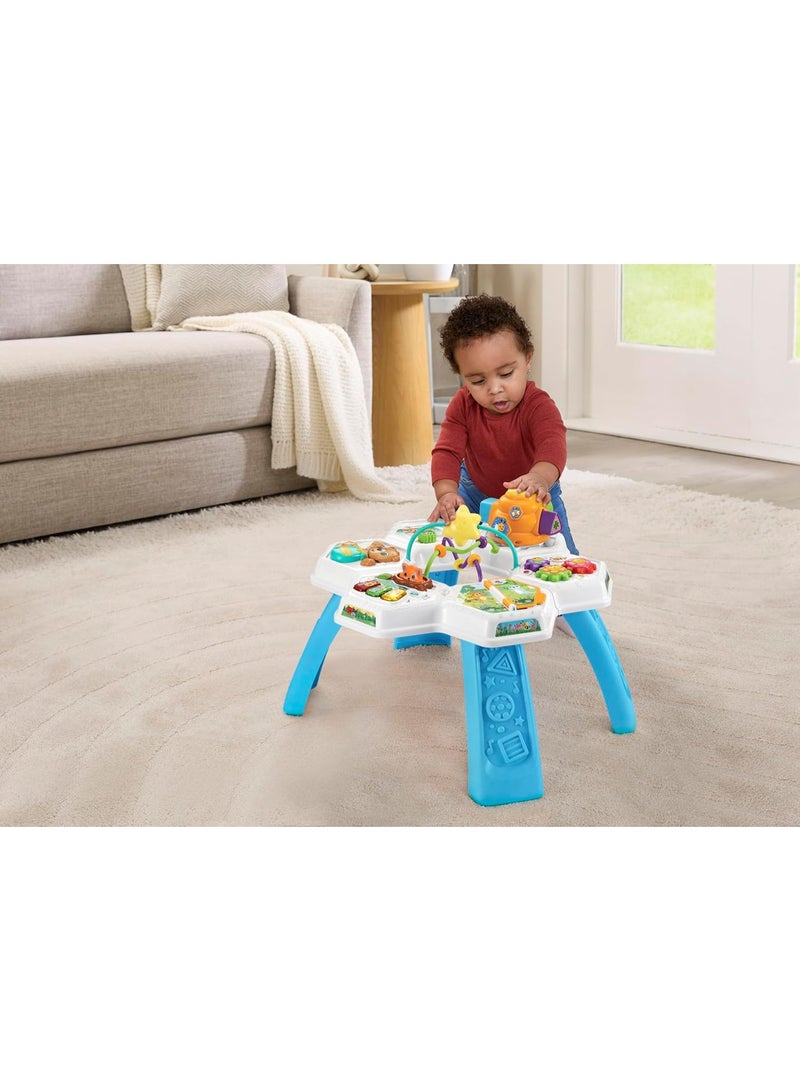 VTech Baby طاولة نشاط النحل المشغول من VTech للأطفال، لعبة تفاعلية، أغاني ولحن، تنمية المهارات الحركية، تطوير الحواس، السبب والنتيجة، مناسبة للأعمار من 6، 9، 12 شهرًا فما فوق، النسخة الإنجليزية - Image 4