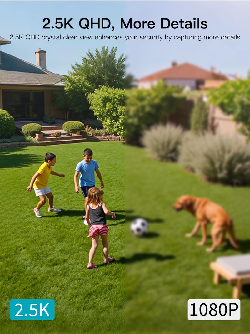 VIMTAG 2.5K Security Camera Indoor/Outdoor, Cameras for Home Security with Color Night Vision, AI Human Detection, Spotlight/Siren, Pet/Baby Monitor, IP66, 2-Way Audio,Compatible with Alexa, Wired - Image 2