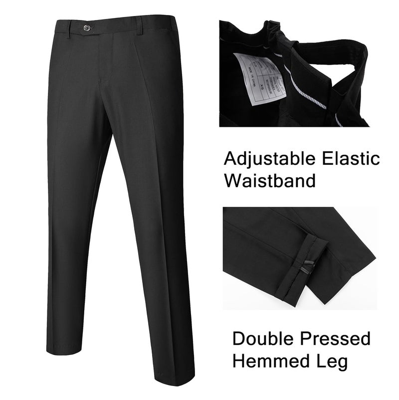 UNINUKOO Mens Floral Suits 3 Piece Tuxedo Suit Slim Fit Jacquard Tux Suit Set Shawl Lapel for Wedding Prom Suit US Size L Black - Image 5