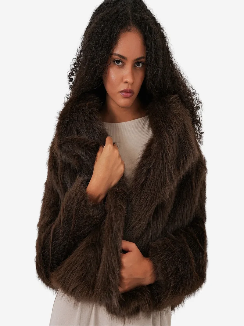 BDART Regular Fit Faux Fur Coat