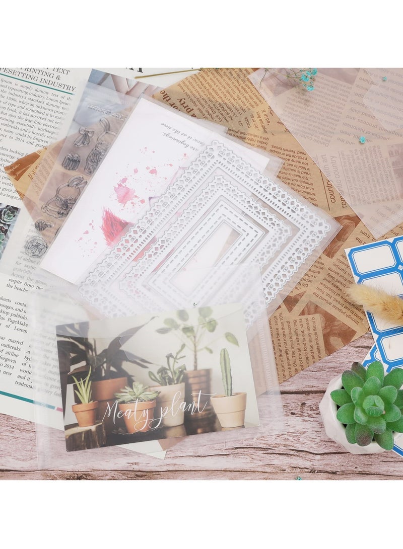 30 Pcs Clear Plastic Storage Pockets for Stamps, Dies, and Scrapbooking, Perfect for Card Making and Craft Organization - Image 5