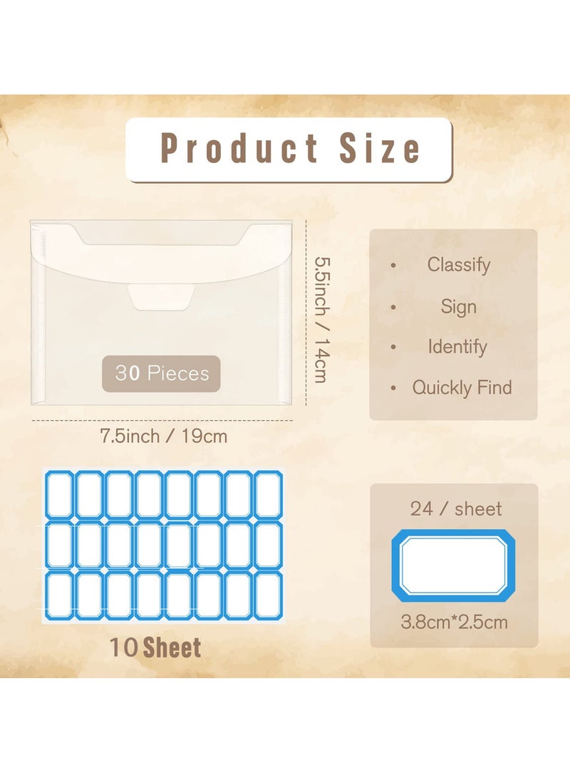 30 Pcs Clear Plastic Storage Pockets for Stamps, Dies, and Scrapbooking, Perfect for Card Making and Craft Organization - Image 2