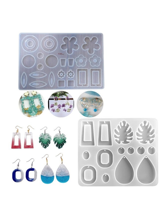 MoldBerry Resin Mold Making Silicone Casting Mold Resin Jewellery Making Mould All Different Shapes Epoxy Molds with Tools for DIY Crafting Keychains Pendant Jewelry Earrings Making Mould (Pack 2) - Image 1