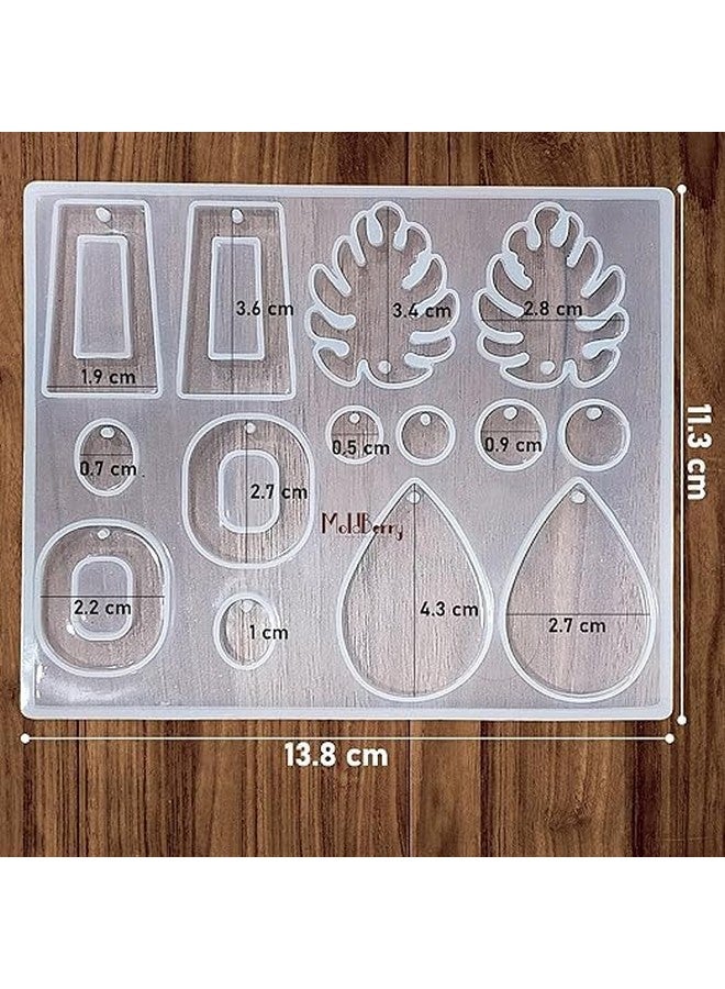 MoldBerry Resin Mold Making Silicone Casting Mold Resin Jewellery Making Mould All Different Shapes Epoxy Molds with Tools for DIY Crafting Keychains Pendant Jewelry Earrings Making Mould (Pack 2) - Image 3
