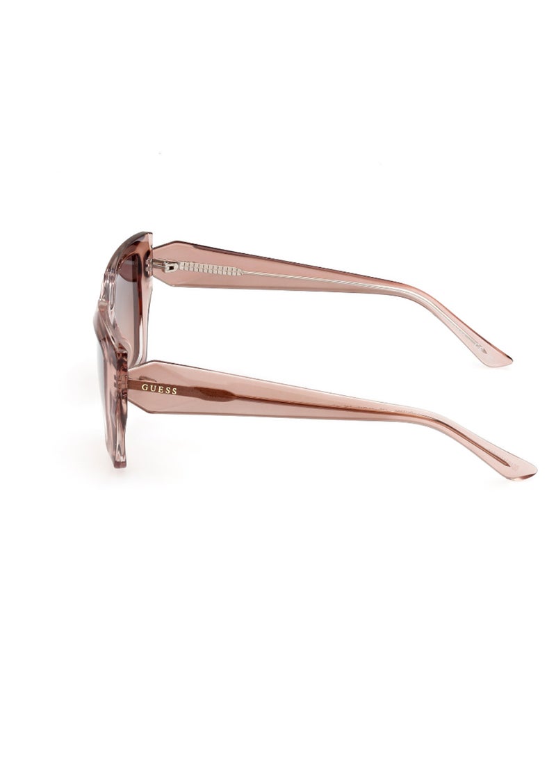 GUESS Women's UV Protection Asymmetrical Shape Sunglasses - GU789647F53 - Lens Size: 53 Mm - Light Brown - Image 2