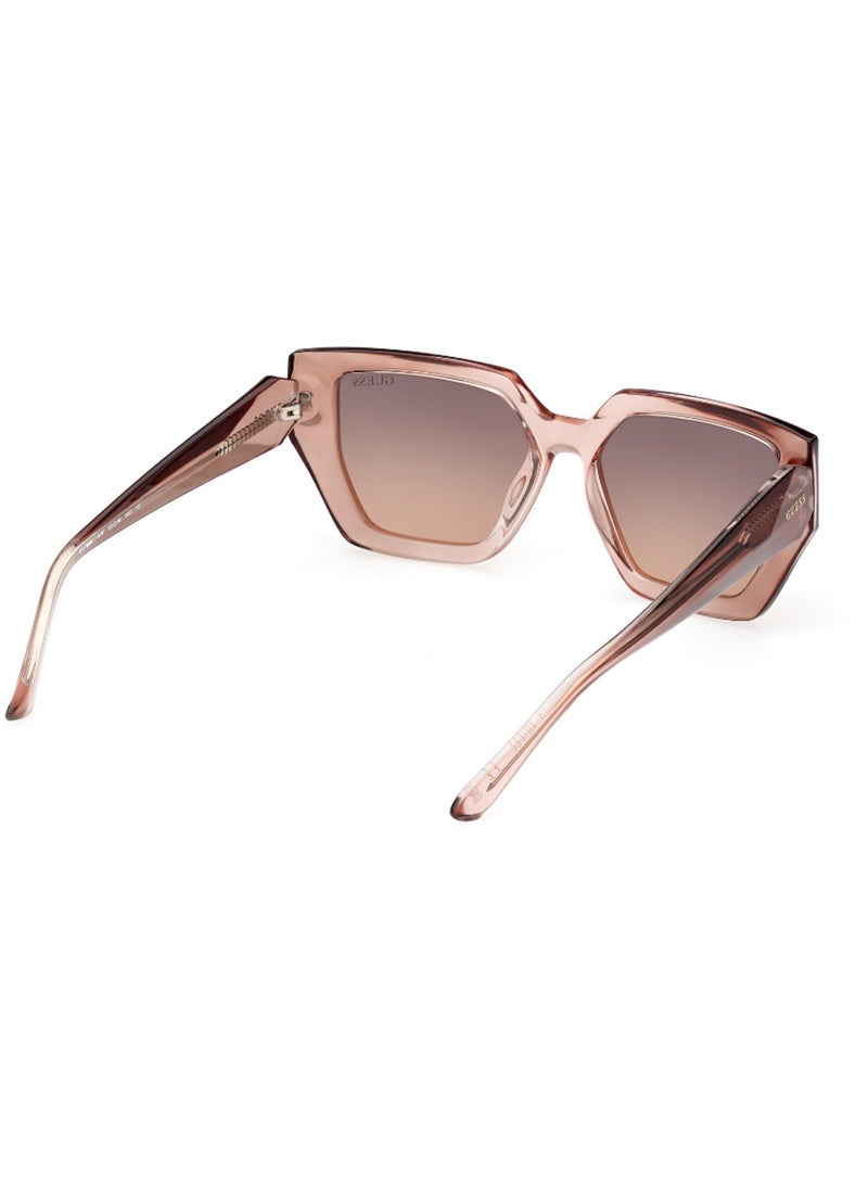 GUESS Women's UV Protection Asymmetrical Shape Sunglasses - GU789647F53 - Lens Size: 53 Mm - Light Brown - Image 5