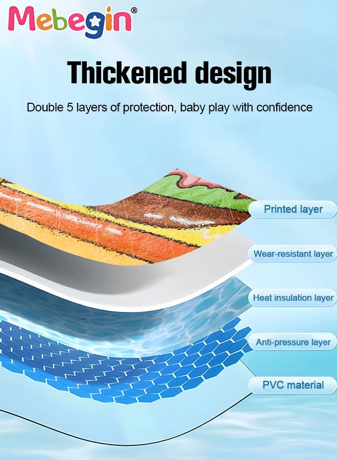 MEBEGIN Hamburger Shape Water Mat, Non-Slip Splash Pad for Kids and Pets, Foldable Splash Pad, Inflatable Sprinkle and Splash Water Play Mat, Summer Spray Inflatable Water Toy, Suitable for Lawns, Gardens, Swimming Pools and Parties, 170*170cm - Image 4