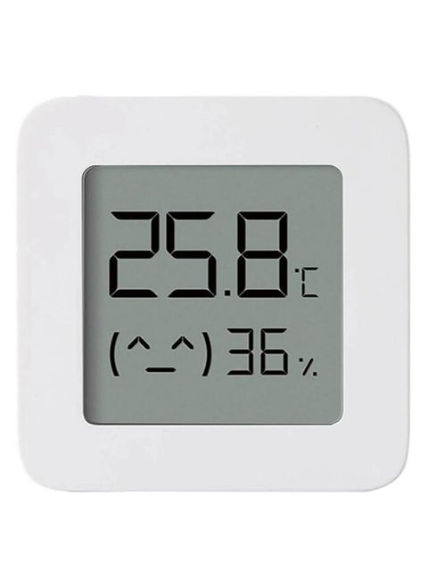 مراقب درجة الحرارة والرطوبة Xiaomi Mi Home 2 – شاشة LCD بحجم 1.5 بوصة، مستشعر عالي الدقة، بلوتوث، بطارية CR2032، تحكم ذكي عبر تطبيق Mi Home، عرض بيانات فوري، تصميم أنيق ومدمج – أبيض